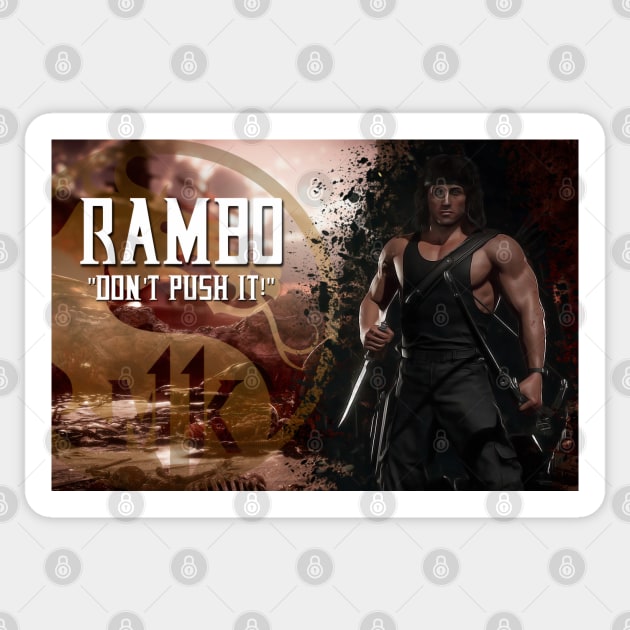 Rambo from Mortal Kombat 11 Art Print - 77211353 Sticker by Semenov